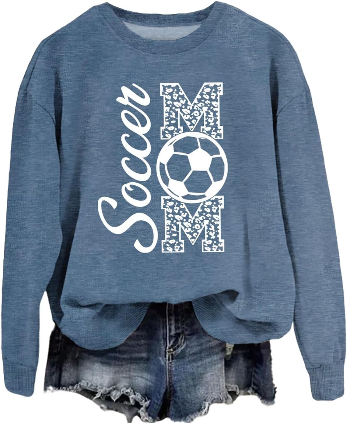 HHLLEOJK Women’s Soccer Mom Sweatshirt – Casual Crewneck Long Sleeve Top for Soccer Lovers HHLLEOJK Women’s Soccer Mom Sweatshirt – Casual Crewneck Long Sleeve Top for Soccer Lovers