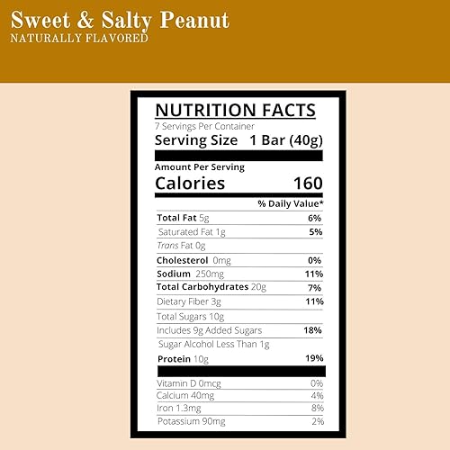 Miniatura 2 de Nutmeg State Nutrition Barras de dieta con alto contenido de proteínas, maní dulce y salado (7 unidades), sin grasas trans, sin aspartamo, kosher,