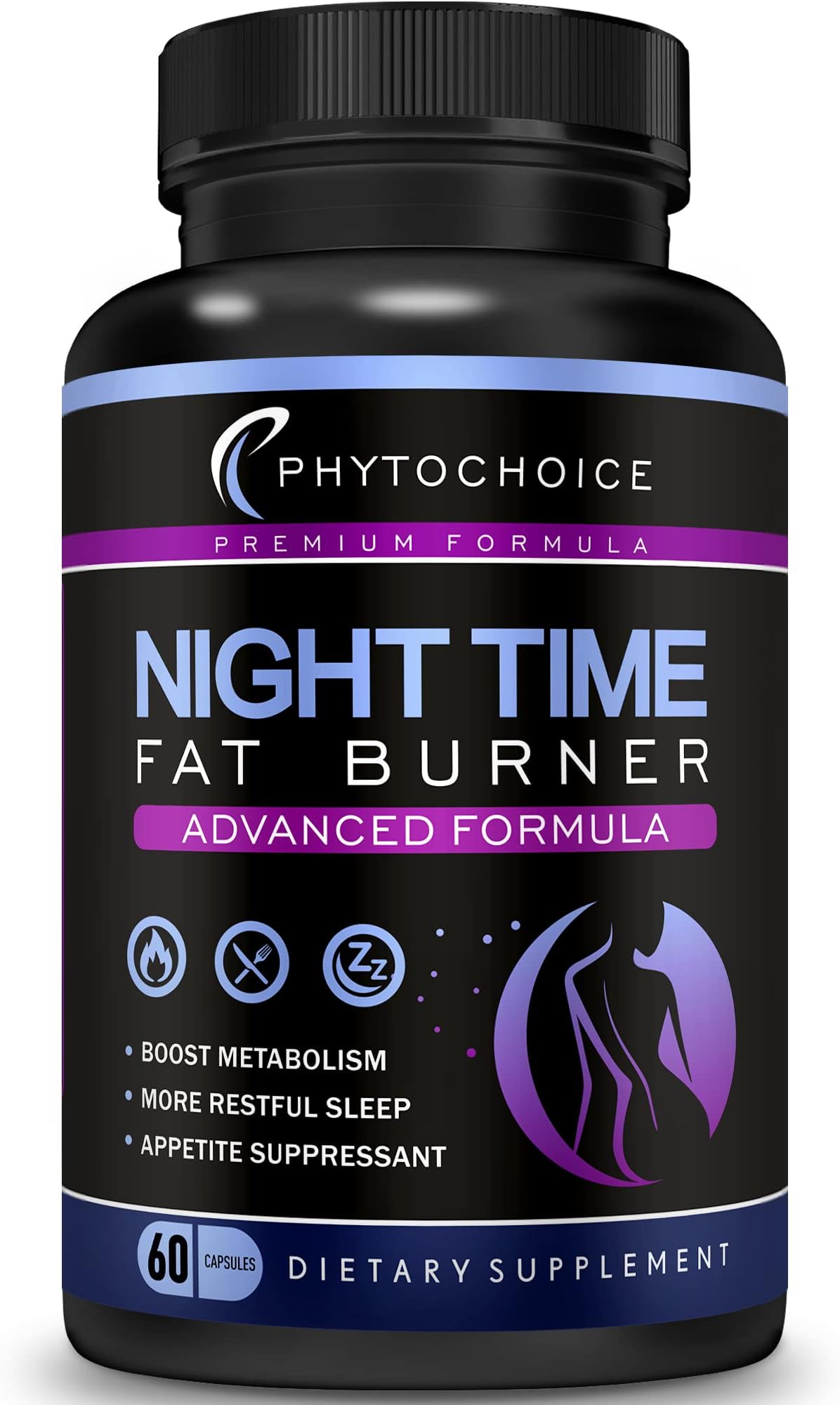 PHYTOCHOICE Night Time Weight Loss Pills for Women-Carb Blocker Appetite Suppressant with Melatonin-Fat Burner Diet Pills that Work Fast for Women-Nighttime Metabolism Booster-Made in USA-1 Pack