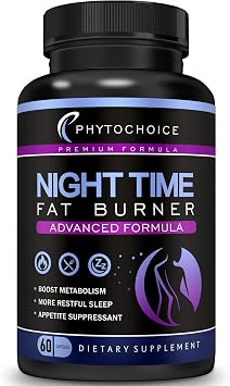 PHYTOCHOICE Night Time Weight Loss Pills for Women-Carb Blocker Appetite Suppressant with Melatonin-Fat Burner Diet Pills that Work Fast for Women-Nighttime Metabolism Booster-Made in USA-1 Pack
