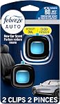 Febreze auto Air Freshener, Odor-Fighting Automotive Vent Clip, Scented Car Accessories, Long Lasting for Strong Odors, New Car Scent, 2 Count