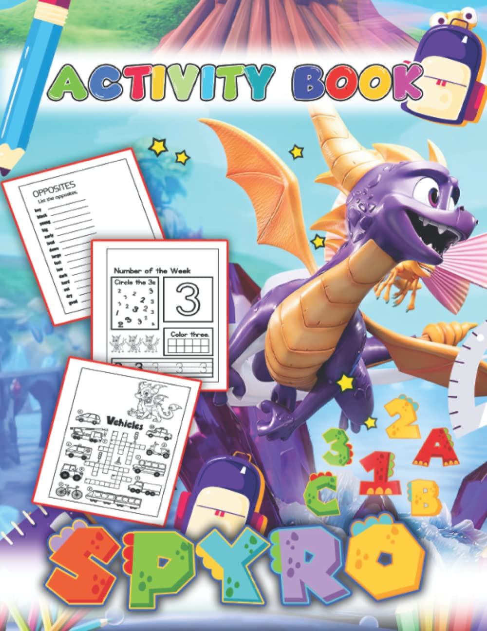 S͚pýrö Activity Book: Activities Workbook Game For Everyday Learning, Coloring, Dot to Dot, Puzzles, Mazes, Word Search and More