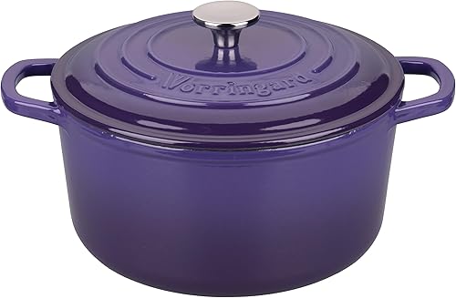 Miniatura 7 de Olla de horno holandés de hierro fundido esmaltada con tapa, para hornear pan de masa madre, hornos holandeses redondos, 4.5 cuartos de galón (4.3