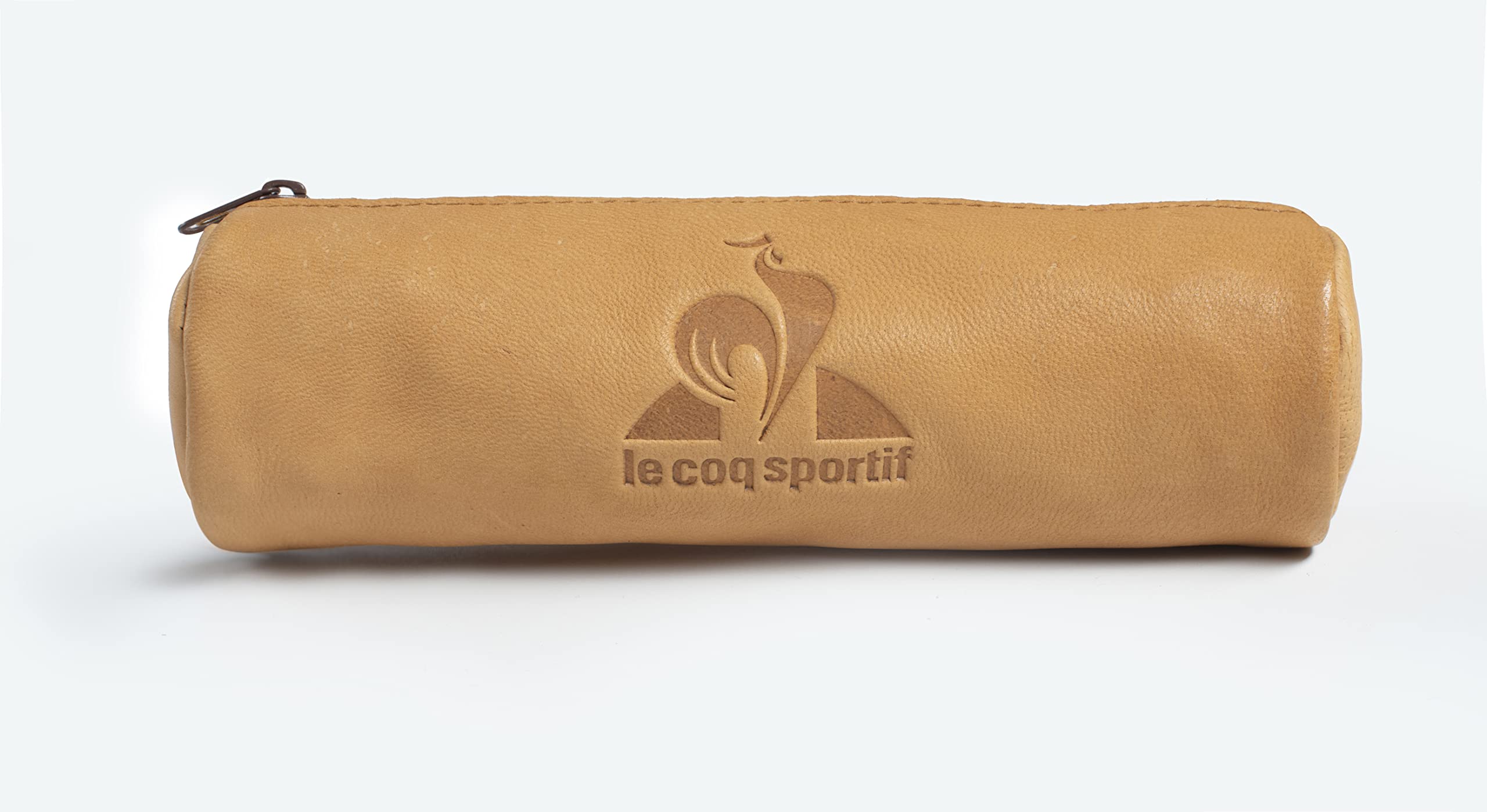 Le Coq Sportif Round Pencil Case 22 x 6 cm Leather, Natural Beige - Image 2