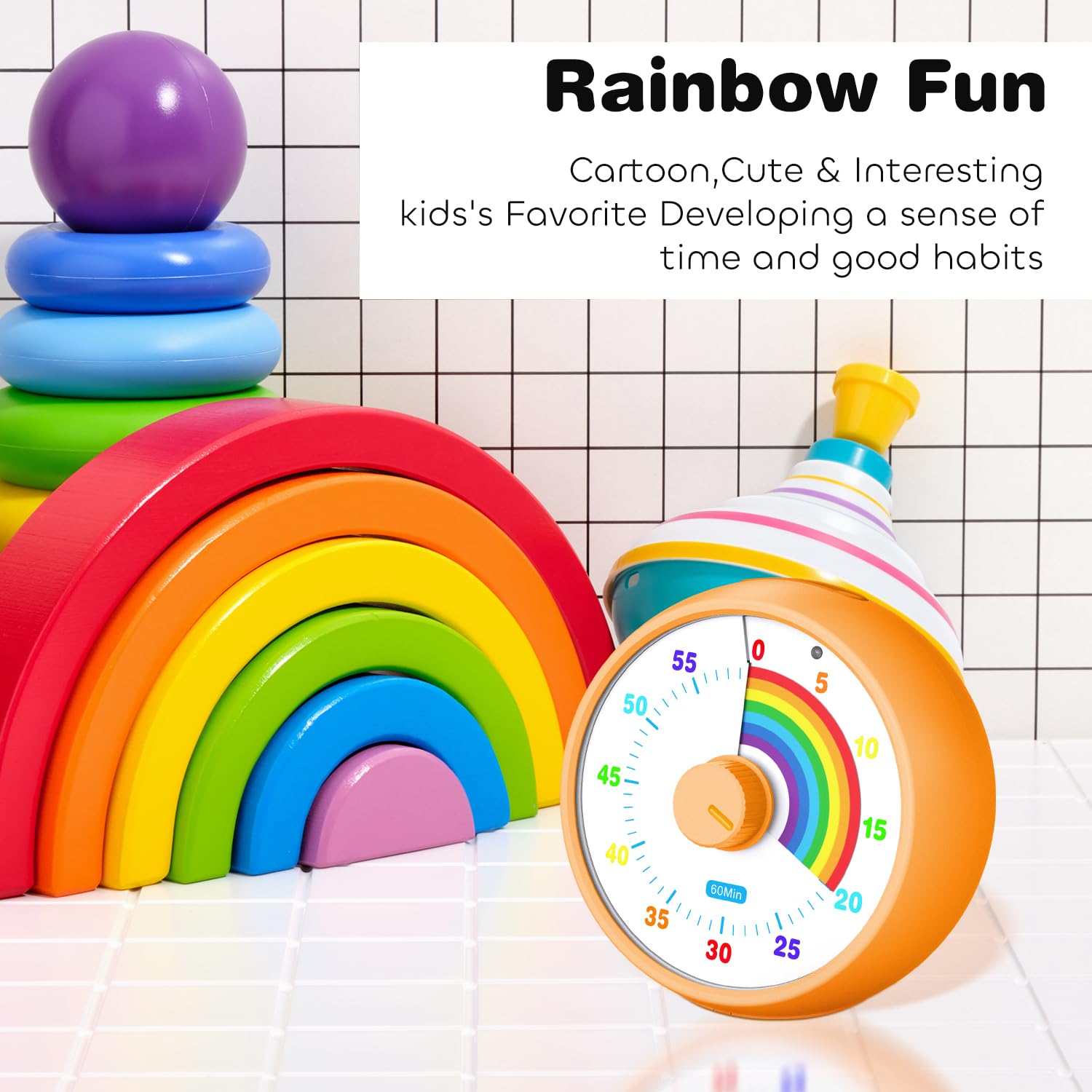 Visual Timer for Kids 60-Minute Countdown for Classroom Office Kitchen Desk Timer Kids Time Management Tools with Silent Operation - Image 3