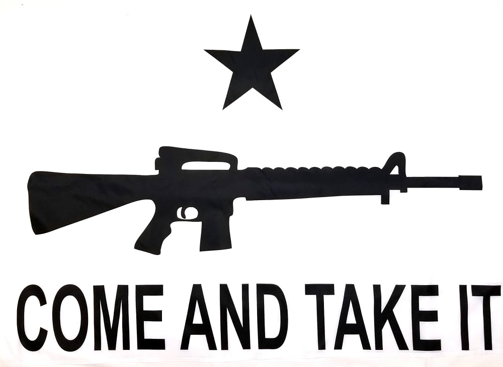Vintage Style "Come And Take It" Gonzales Flag - 3x5 Feet, Antiqued Look, 100D Polyester Fabric