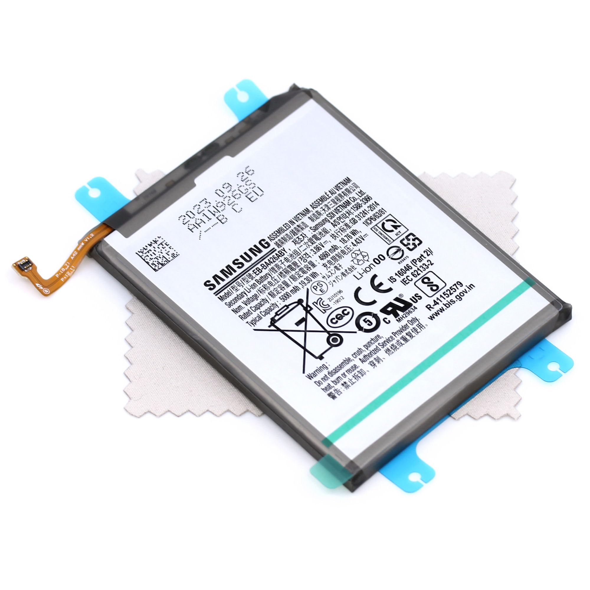 Akku für Samsung A32 5G A42 5G A72 M22 M32 M32 5G A72 5G mit mungoo Tuch