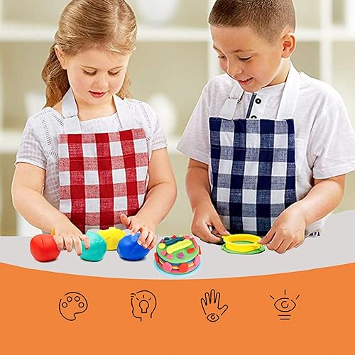 Miniatura 7 de Playdough - Juego de herramientas para niños, 32 piezas, juego de herramientas de masa de juego con moldes, rodillos, extrusora, cortador, tijera,