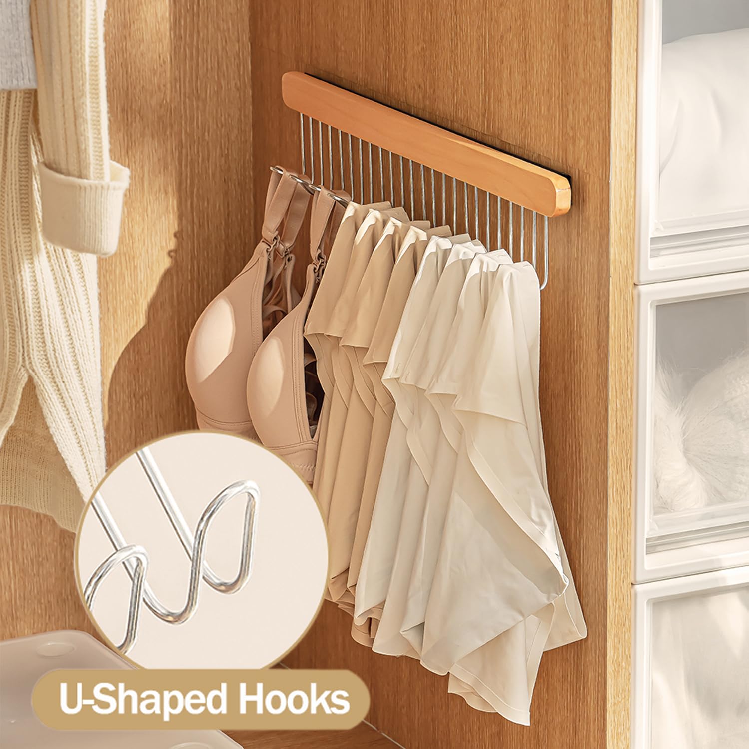 GoXteam 2Pack Bra Hanger For Closet, Tank Top Hanger 20 Hooks Capacity