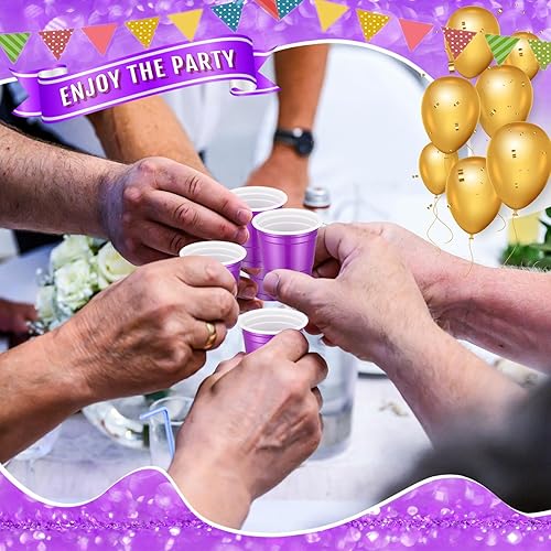 Miniatura 4 de Roshtia Paquete de 100 vasos de plástico de 2 onzas, mini vasos de chupito desechables de 2 onzas para fiesta de boda, servicio de sabor de cerveza