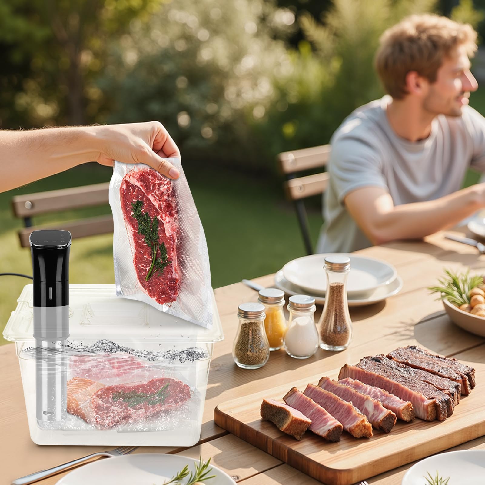 11L Conteneur sous Vide récipient sous Vide à charnière Pliable Récipient Transparent pour Cuisine à Domicile Circulateur Sous Vide Cuiseur