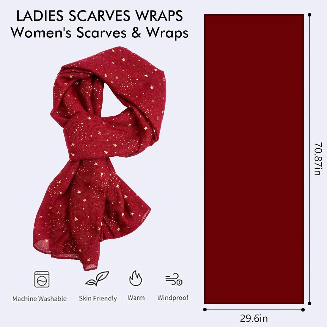 Buy InfiniZer Sparkle Scarf for Women Lightweight Soft Scarf with