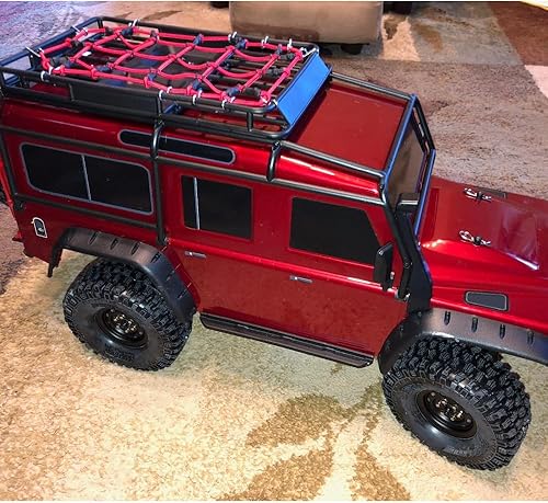Miniatura 6 de MOHERO Red de equipaje elástica RC 110 con gancho para vehículos RC 110th RC Crawler Truck Car D90 TRX4 Roof Rack (amarillo)