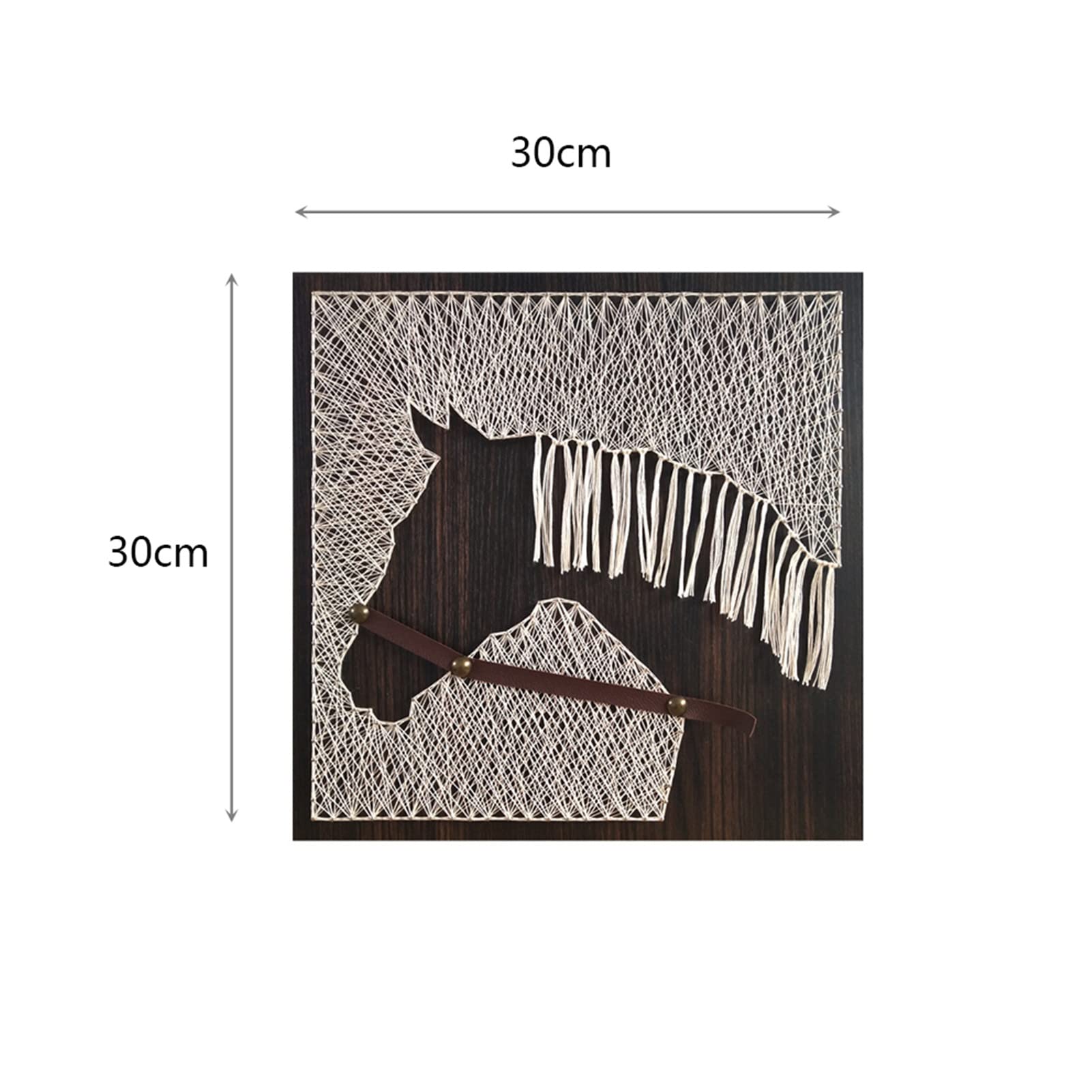 DIY String Art Kit 3D Dessin Créatif Art Craft Nail String, Motif DIY Décoration Murale Maison Cadeau Unique (Cheval 30 x 30 cm)