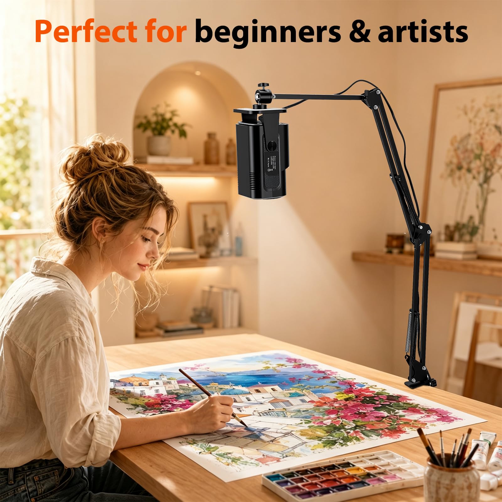 Zeichenprojektor 720P HD mit Fernbedienung, Zeichnen Projektor für Künstler, Tragbarer Skizzenprojektor mit WLAN & Auto Trapezkorrektur, Projektionsfläche einstellbar, für Malerei Kalligraphie