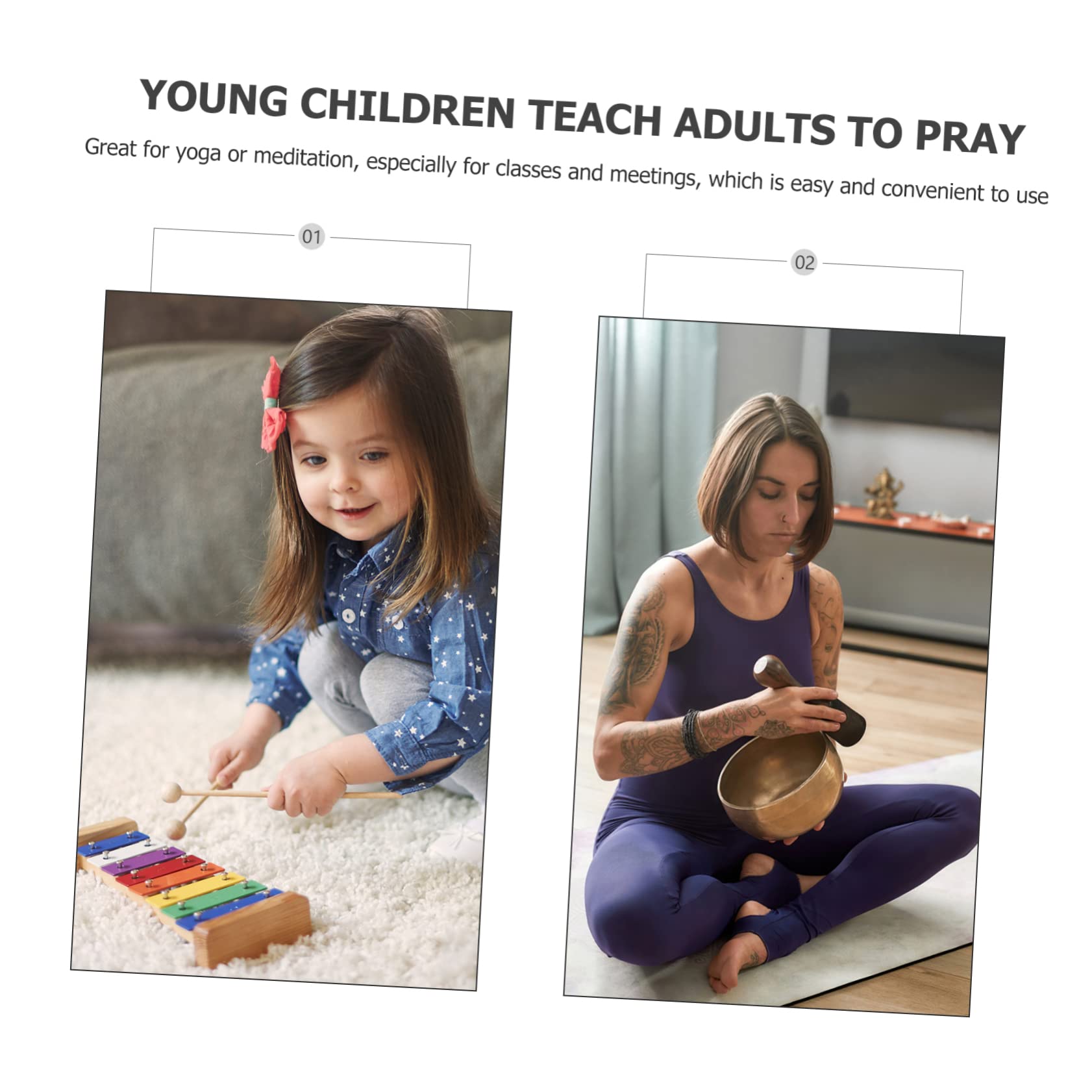 FUNOMOCYA Chime Percussion Instrument Music Meditation Bell Classroom Chime Mallet Perfect for Easter