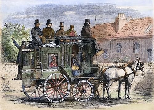 London Omnibus 1860 Nde TivoliS Patent Omnibus At London England Wood Engraving English 1860 Póster impreso por (24 x 36)