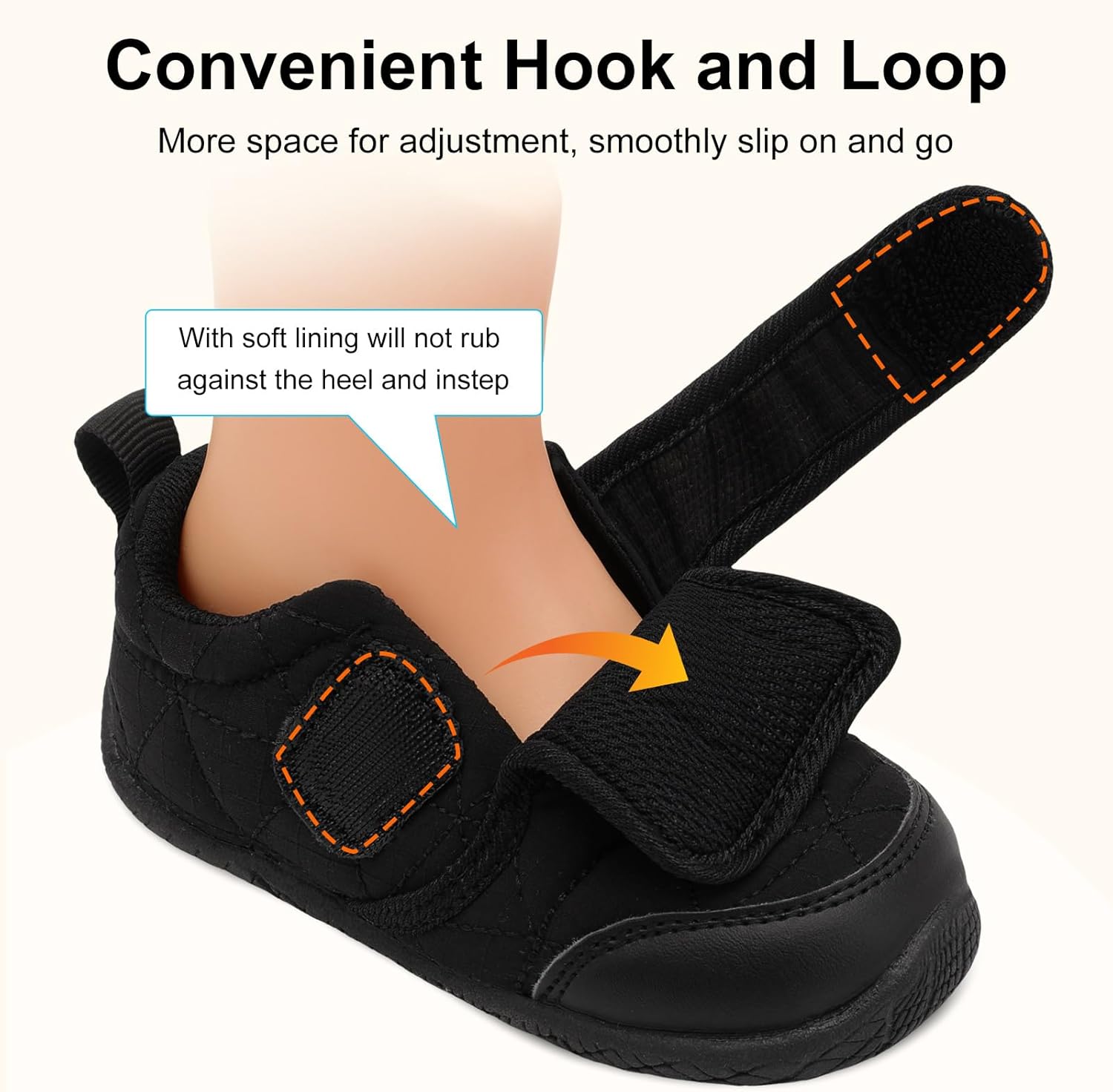 QFH Toddler Shoes Boys Girls Lightweight Sneakers Barefoot Wide Shoe Water-Resistant Hook & Loop Flexible Casual Walking Shoes - Image 6