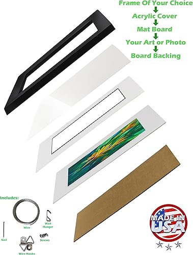 Miniatura 2 de ArtDirect Custom Black Ornate Wood Picture Frame with Double Matting Fits 3x15 Image with Double Matting or 7x19 Image without Double Matting -