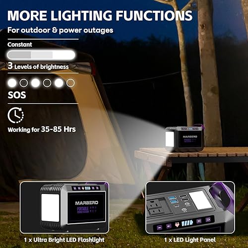 Miniatura 25 de MARBERO - Estación de energía portátil, 88 Wh, batería de litio, generador solar, carga rápida, salida CA, máxima de 120 W (panel solar opcional)