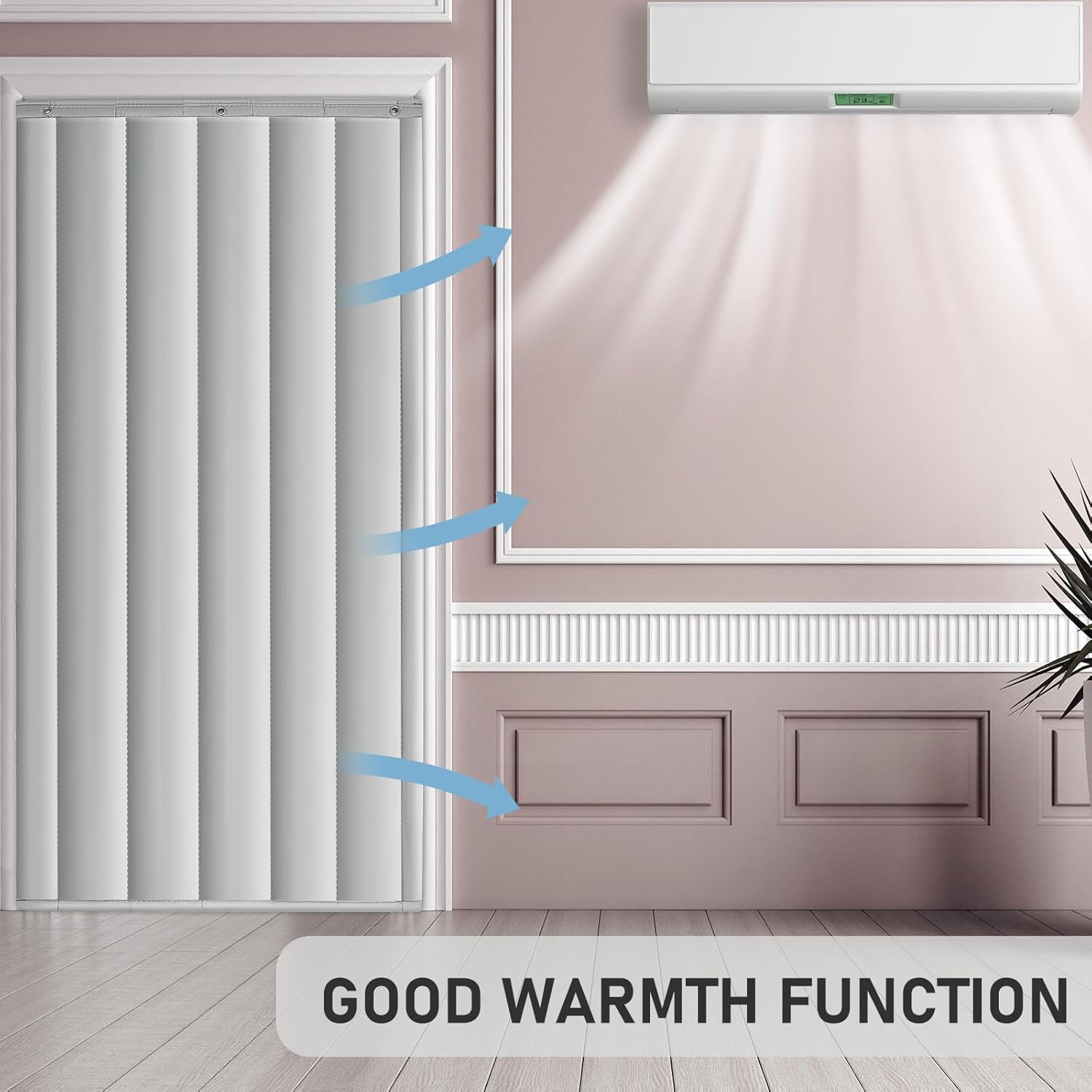 Peryiter Soundproof Blanket Thermal Insulated Door Curtain Thicken Cotton Warm Soundproofing Door Cover Warm Cold Protection for Living Room Garage Front Patio Kitchen(38 x 80 Inches)