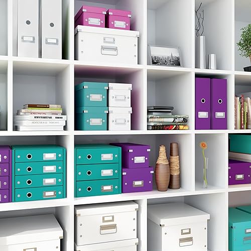 Vista 6 de Leitz Caja de almacenamiento A5, rango de clic y tienda 60430001 - Caja de almacenamiento pequeña, blanca A5 Azul (Ice Blue)