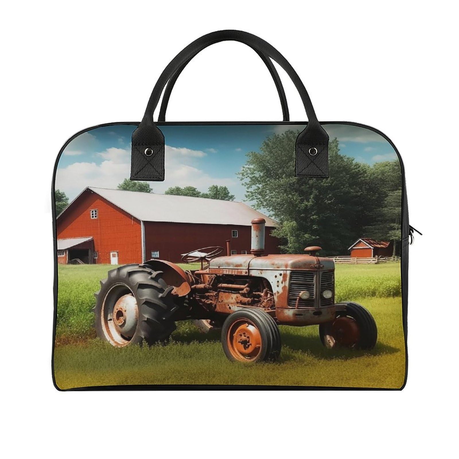 Company Farm Tractor Laptop Tote Bag Casual Travel Handbag Multi Pocket Shoulder Bags for Work Travel