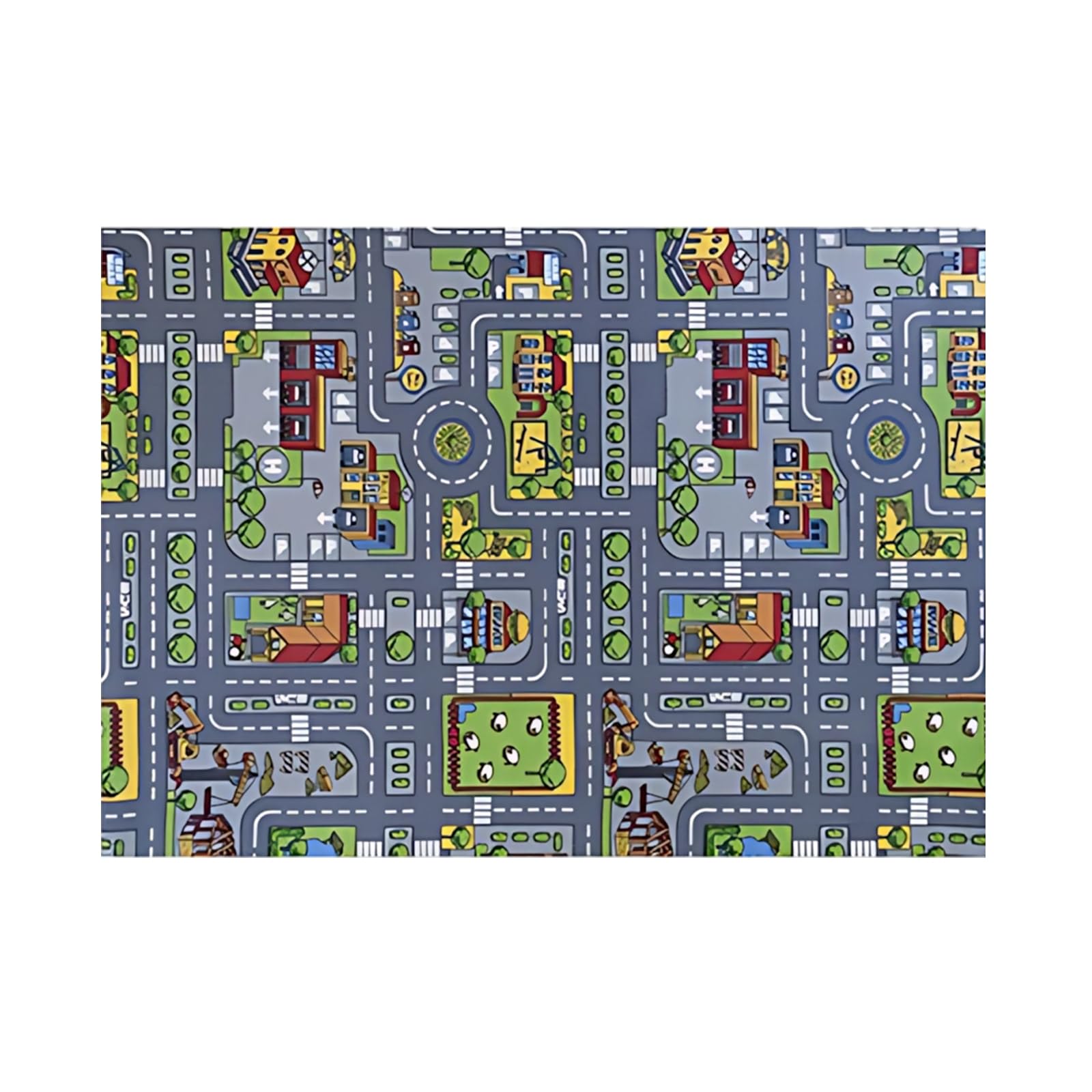 SrgPui Car Play Mat, 50 x 80 cm Car Rug, Non-Slip Floor Mat, Ideal for Imaginative Scenes and Educational Display