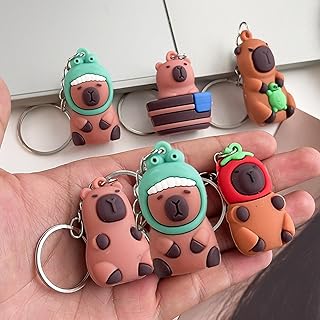 3PCS Cute Capybara Pendant Keychain Cartoon Car Keyring Bag Hanging Decoration Gifts