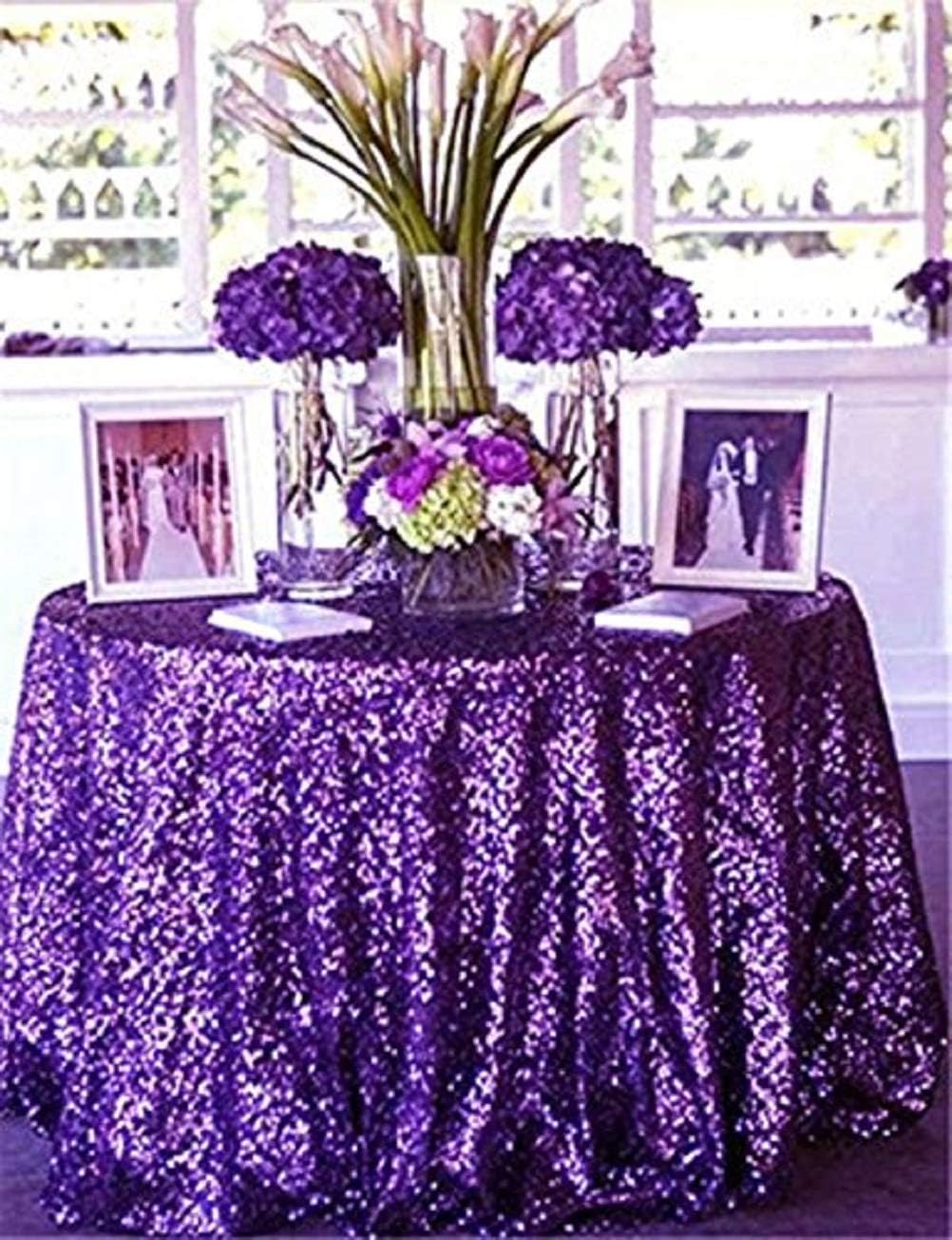 Greatest Product More Sizes Purple Sequin Tablecloth for Wedding Event Supplies Choose Size 72'' to 196'' 🔥 Crazy Deals More Sizes Purple Sequin Tablecloth for Wedding Event Supplies Choose Size 72'' to 196''