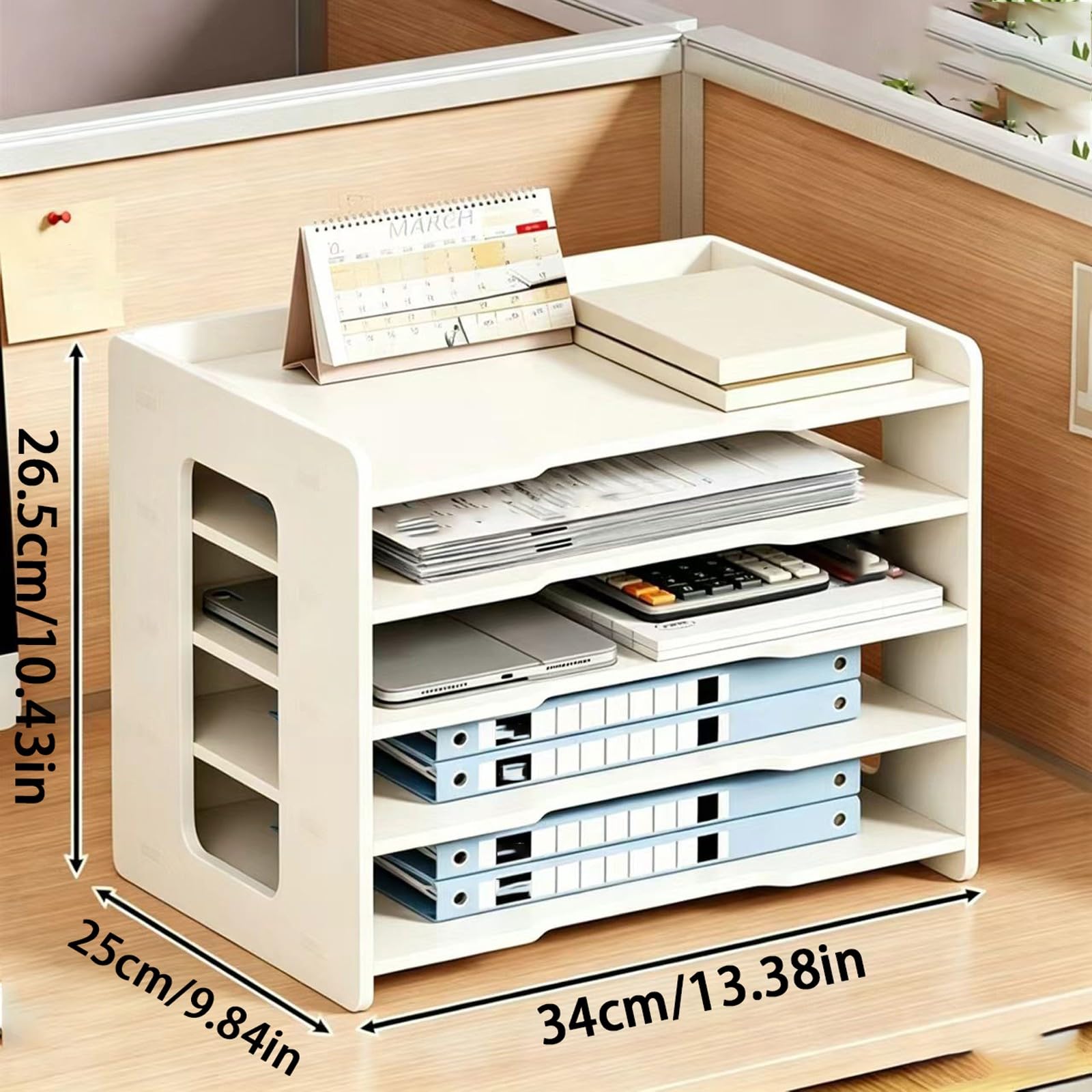 Organizzatore per Documenti Bianco a 3-15 Livelli, Organizer da Scrivania per Ufficio, Vassoio Portadocumenti Impilabile, Scaffale per Documenti, Vari Modelli(5-B)