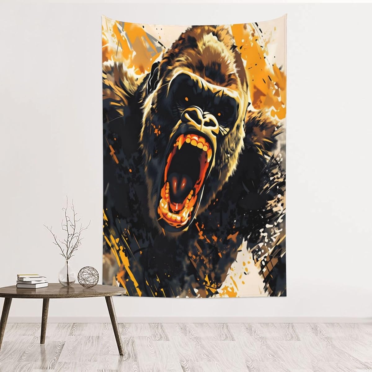 WAVMKSL Cool Gorilla Tapiz Tapices para colgar en la pared, póster para decoración del hogar, dormitorio, sala de estar, 60 x 40 pulgadas