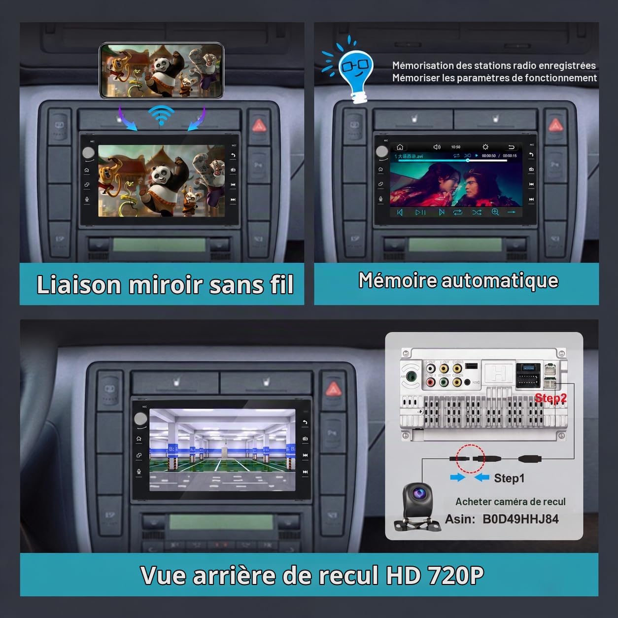 Autoradio Écran CarPlay sans Fil pour VW Golf 4 Polo 3/4 Passat B5 DSP RDS