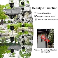 Vista 2 de Aluminum Rain Chains for Gutter, Rain Water Catching System Decoration, 2.4M 2.6M 3M Rain Chimes Rain Catcher Chain, Easy Installation,Style D-26m