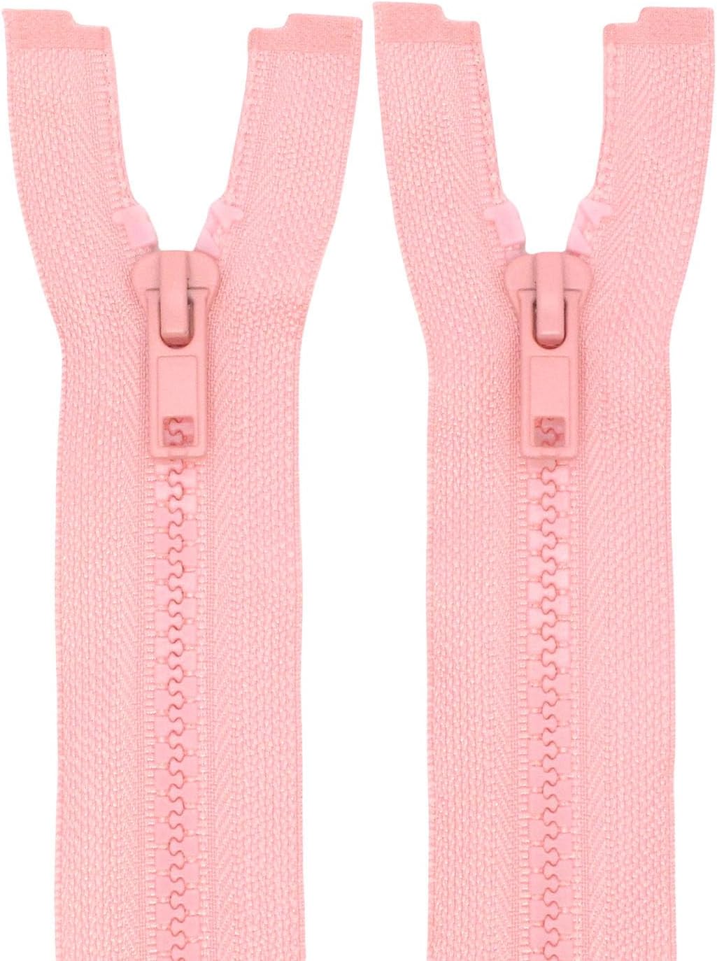 MebuZip 2PCS #5 12 Inch Separating Jacket Zippers Resin Zipper Molded Plastic Zippers Bulk for Sewing Coat Jackets Clothes (Pink) Pink 12 inch - 2pcs