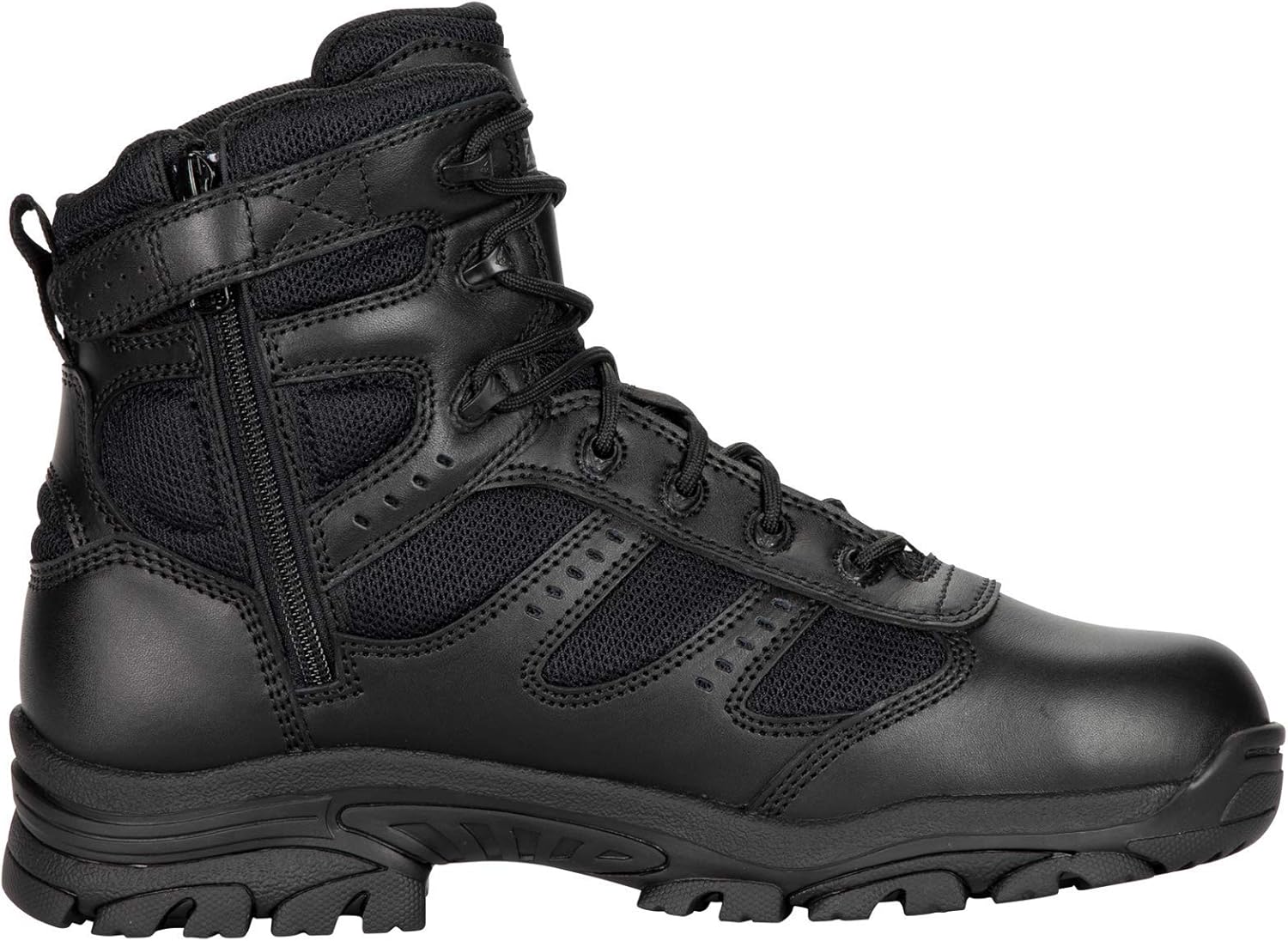 Thorogood Deuce 6” Waterproof Side-Zip Black Tactical Boots for Men and Women with Composite Safety Toe, Full-Grain Leather, and Slip-Resistant Outsole; BBP & EH Rated - Image 3