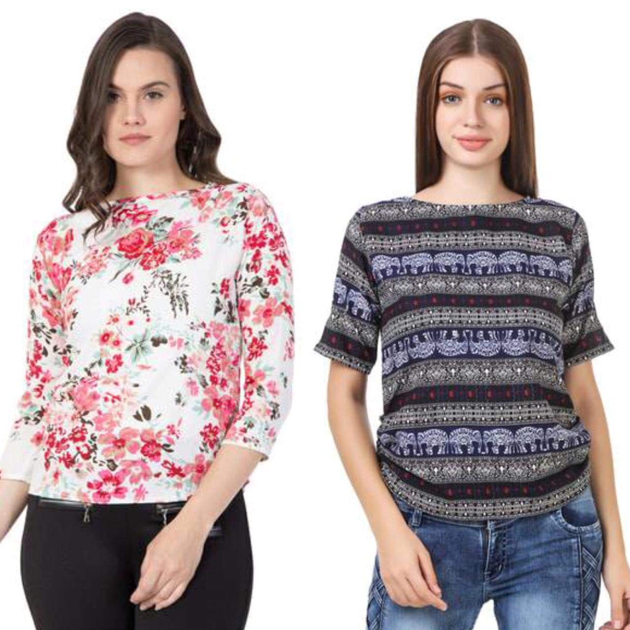beyond threads Dual Layered Women's Regular fit Top (Medium)-picture-19