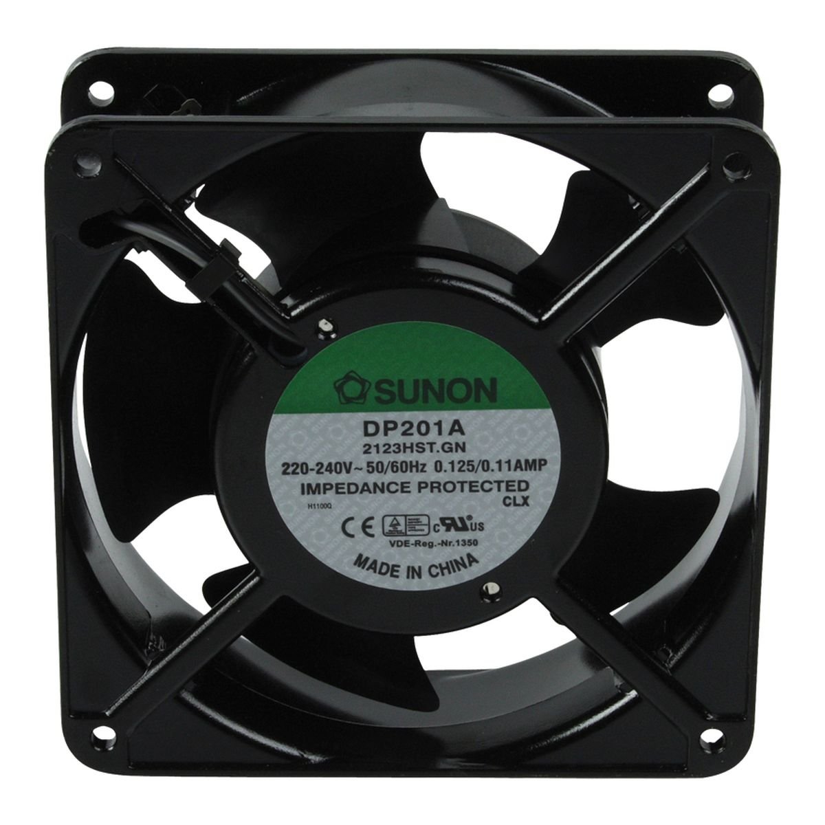 SUNON DP201A Axiallüfter (230 V/AC, 120 mm) in Schwarz