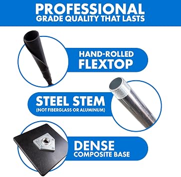 Tanner Tee The Original Batting Tee Adjustable Pro Hitting Tee for Baseball & Softball, Steel Shaft, Composite Base, Hand-Rolled Rubber Top, 26-43 Height