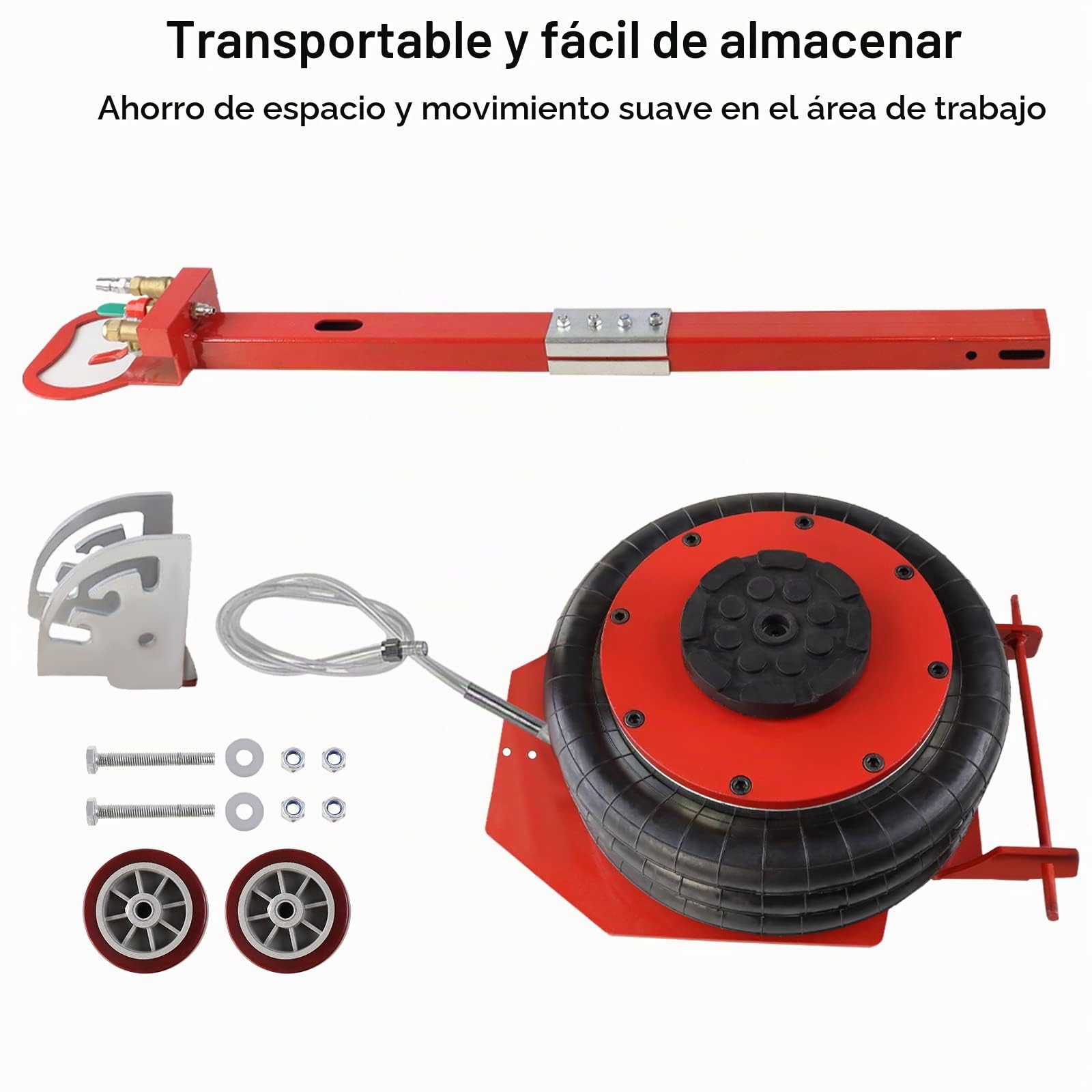 UISEBRT Gato Neumático 3T, Inflable Con Cojín de Aire y Mango Ajustable Para Coche, 6600 Libras