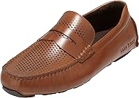 Cole Haan Men's Grand Laser Penny Loafers - Breathable Driving Shoes with Cushioned Comfort & Grip Outsole