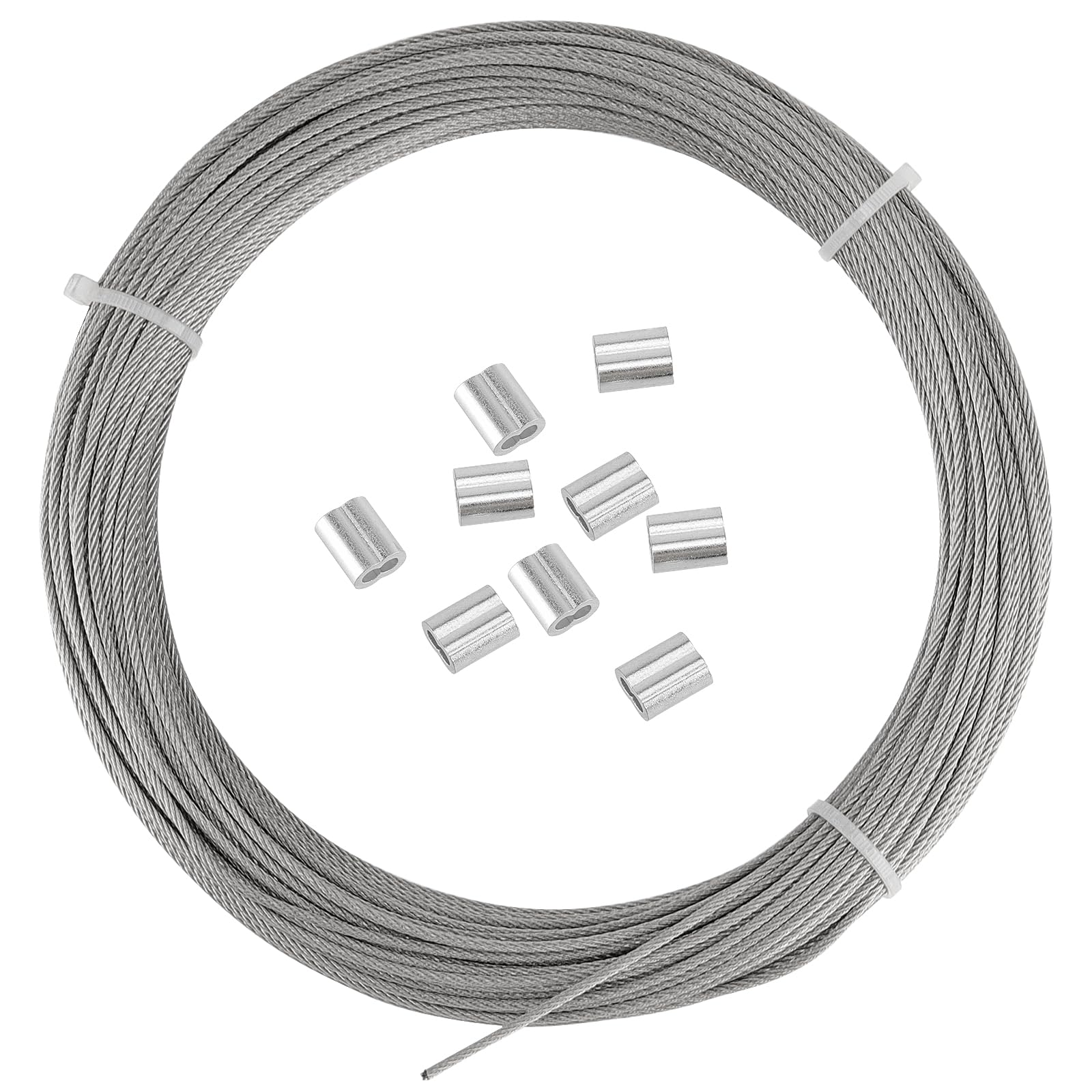 Cavo In Acciaio Inox 316 - Fune Metallica 2mm X 50m Con 25 Morsetti, Per Giardino E Fai Da Te - Foto 9