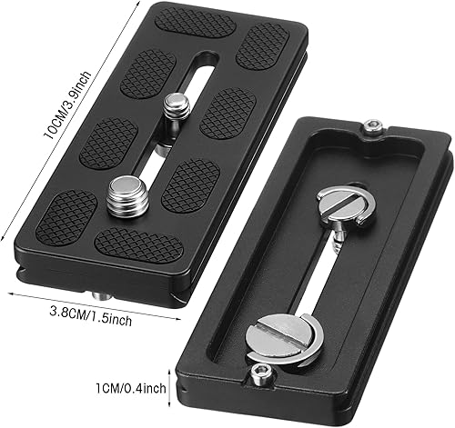 Vista 36 de Frienda 2 piezas de placa de liberación rápida de metal con tornillo de cámara de 1/4 a 20 placa de montaje de trípode se adapta estándar para Negro