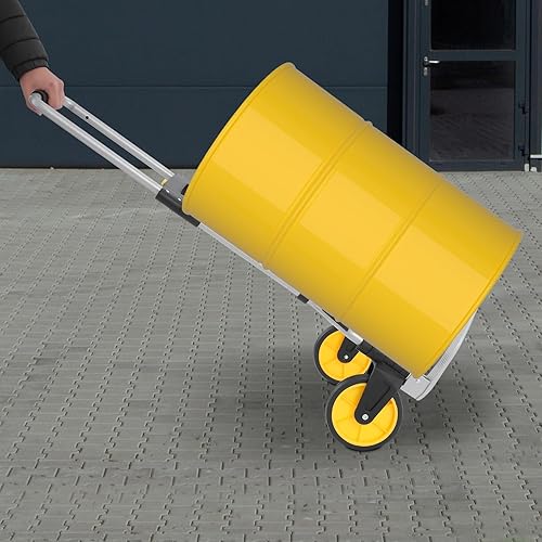 Miniatura 8 de Carrito plegable para escaleras, capacidad de 309 libras, carrito de mano de aluminio resistente, con rueda y mango telescópico para el hogar,