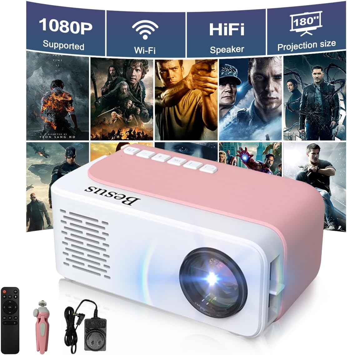 Mini Projector, HD 1080P WiFi Video...