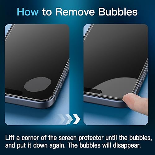 Miniatura 2 de JETech Protector de pantalla de cobertura completa para iPhone 15 de 6.1 pulgadas, película de vidrio templado con borde negro con herramienta de