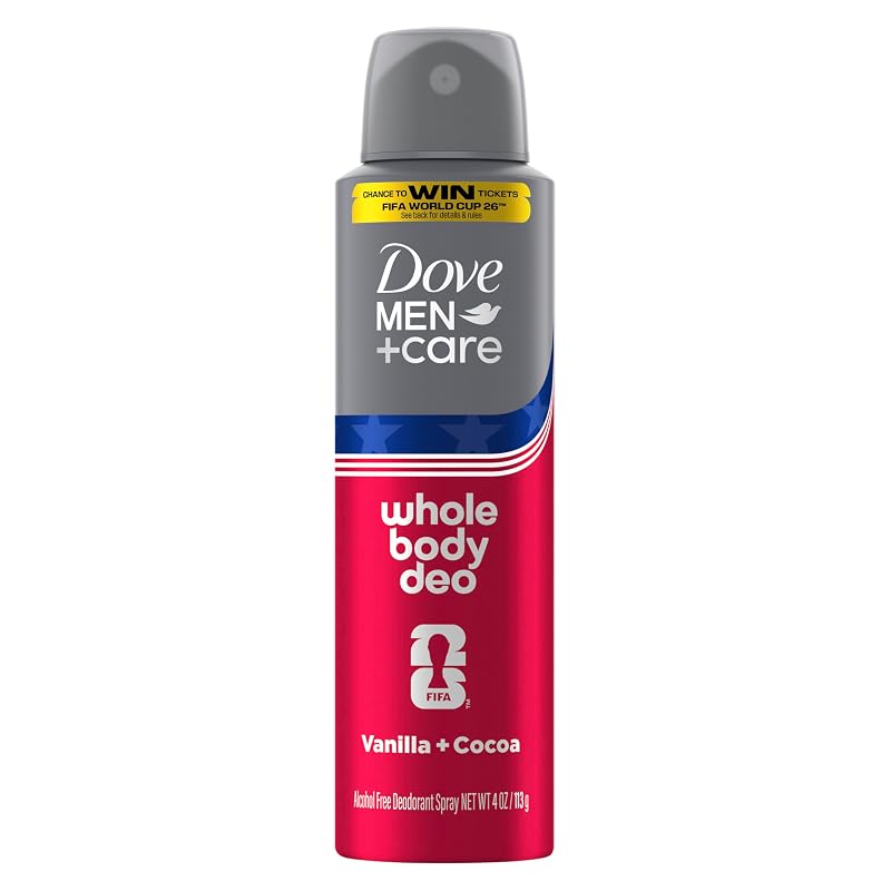 Desodorante em spray sem alumínio DOVE MEN + CARE, baunilha e cacau, 120 mL