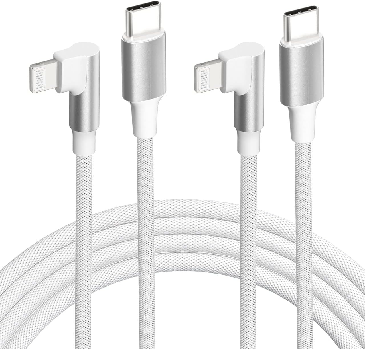iPhone USB C to Lightning Cable,【2Pack 6FT MFi Certified】Right Angle 90 Degree iPhone Fast Charger Nylon Braided 20W Charging Data Syncing Cord Compatible with iPhone 13/Pro/ 12/Max/11/X/XS/XR/8/Plus