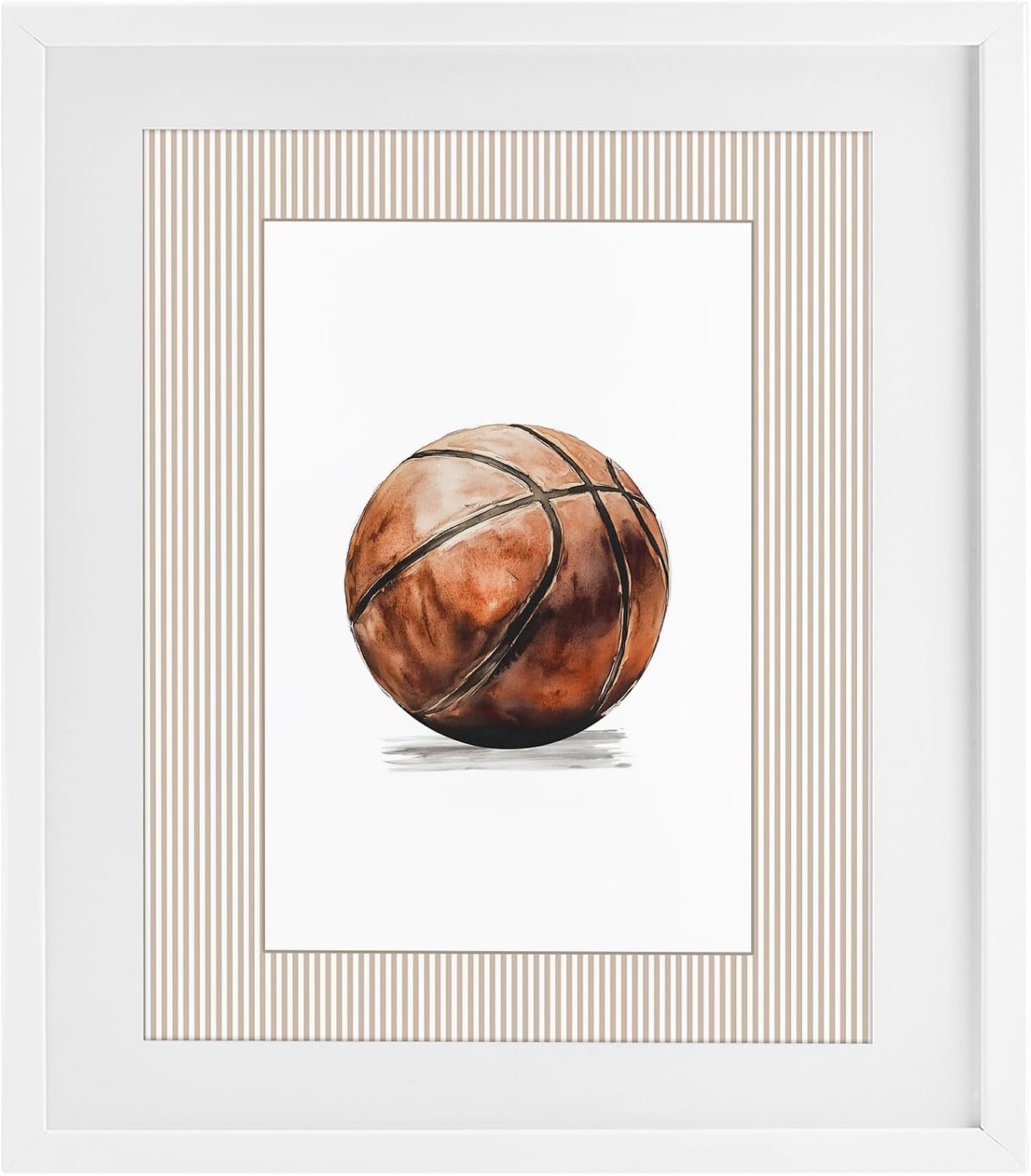 Stupell Industries 'Vintage Sports Basketball', Framed Print Under Glass, White, 17 x 21 Inches, Easy to Hang and Sturdy, Made in USA, by Christine Simpson Art | Stupell Industries · By Christine Simpson Art · Ready to hang · Great for kids rooms and playrooms · Made in USA