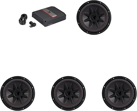 KICKER 10 Inch CVR Woofer 4 52CVR102 Package with 51LX12501 Amplifier
